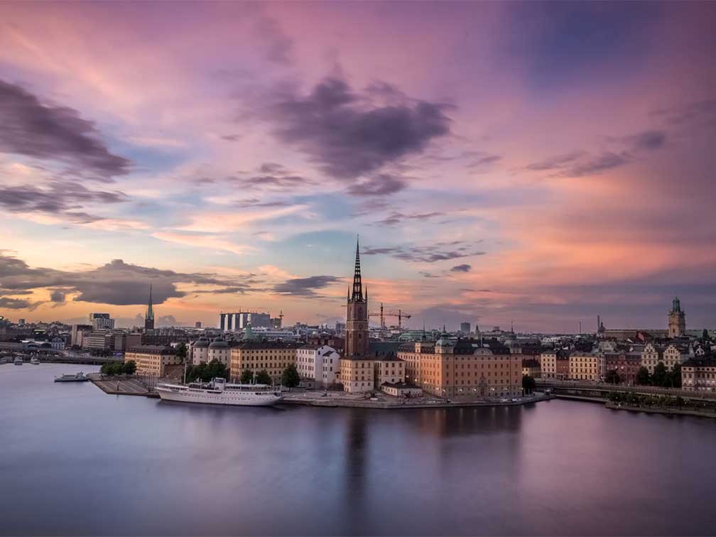 Beautiful Places In Sweden - Photo of Sunset over Stockholm