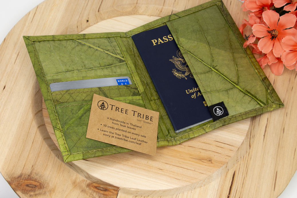 Leaf Leather Travel Vegan Wallet By Tree Tribe