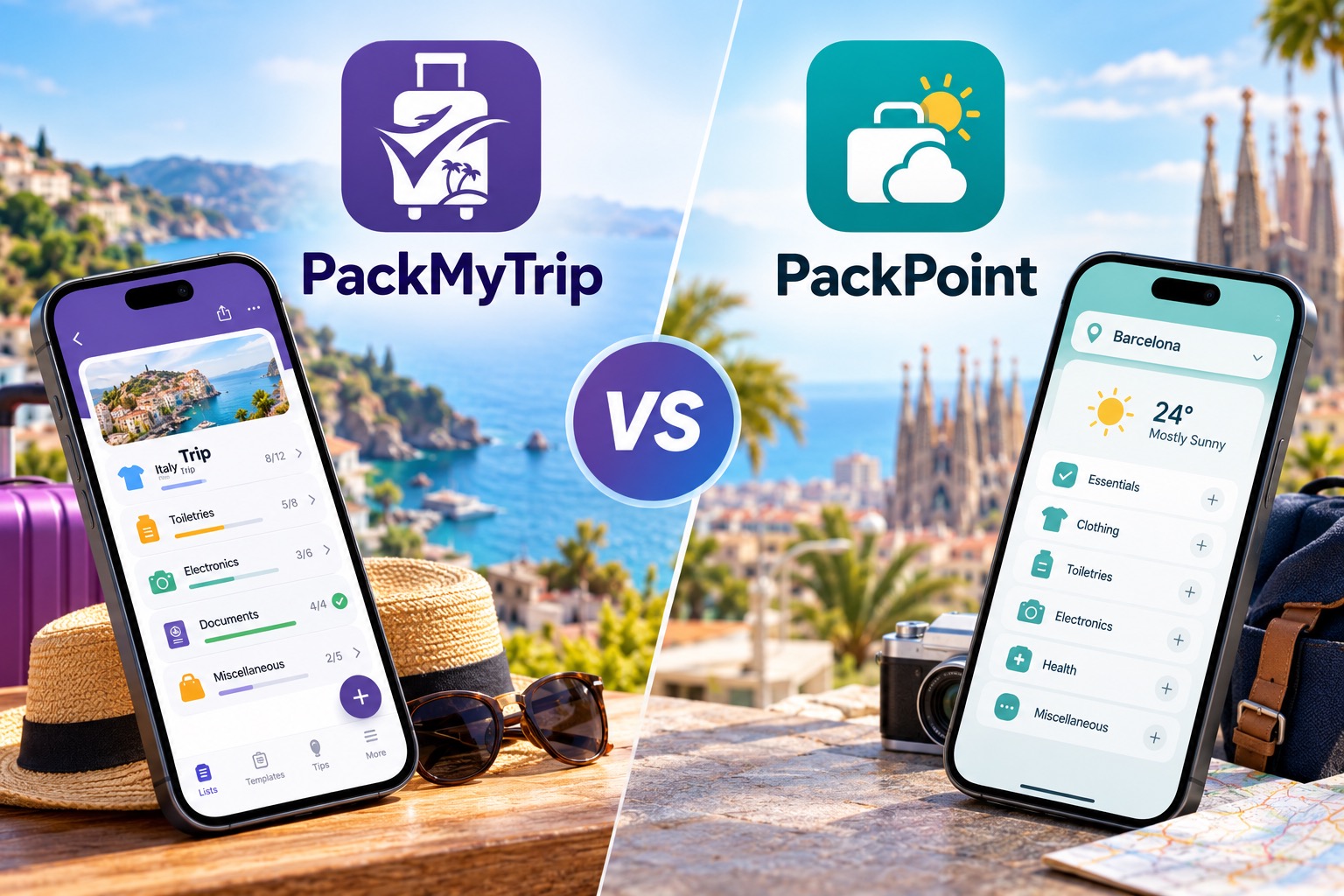 PackMyTrip vs PackPoint packing list app comparison